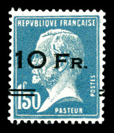 ** N°4, Pasteur Surchargé à Bord Du Paquebot 'ILE DE FRANCE' 10F Sur 1,50F Bleu, Centrage Exceptionnel, Fraîcheur Postal - 1927-1959 Neufs