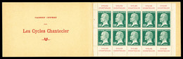 ** N°170-CP4, Pasteur, 10c Vert, Pub CYCLES CHANTECLER Sur 10 Timbres, Couverture Chantecler, RARE Et SUPERBE (certifica - Other & Unclassified