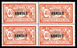 ** N°119-CI 1, Merson 40c Surchargé 'ANNULE' En Bloc De Quatre, 2ex*, PIECE SUPERBE. R.R.R (signés Calves/certificat)  Q - Cours D'Instruction