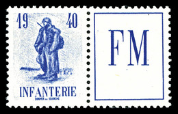 * N°10A, Non émis: Infanterie, Couleur Bleue Au Lieu De Brun. TTB (certificat)  Qualité: * - Timbres De Franchise Militaire