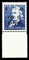 ** N°14C, CHAMBÉRY (Savoie): +6F Sur 4F Claude Chappe, Bas De Feuille, TTB (signé/certificat)   Qualité: **  Cote: 1380  - Libération