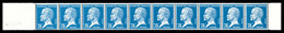 ** N°15, Pasteur, 75c Bleu En Bande Horizontale De 10 Exemplaires Avec Bord De Feuille. SUP. R.R. (certificat)  Qualité: - Roulettes