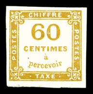 ** N°8, 60c Jaune-bistre, FRAÎCHEUR POSTALE, SUP (certificat)  Qualité: ** - 1859-1959 Oblitérés