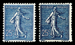 * N°132a/b, 25c Bleu-foncé Et Bleu Noir, Les 2 Ex TB  Qualité: *  Cote: 415 Euros - Neufs