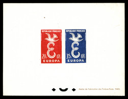 (*) N°1173/74, Paire Europa De 1958: épreuve Collective. TTB (certificat)  Qualité: (*)  Cote: 400 Euros - Epreuves De Luxe