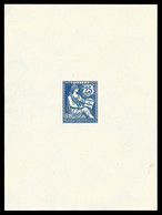 (*) N°127, Mouchon, 25c Bleu: épreuve Sur Feuillet, SUPERBE Et RARE (certificat)  Qualité: (*) - Epreuves D'artistes