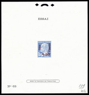 (*) N°248, épreuve D'atelier, Type Non émis: Mention 'Essai N°63' 1f50 Bleu Clair +50c Rouge Pasteur CA, R.R.R Et SUP (c - Epreuves D'artistes