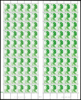 ** Liberté: 1f 80 Vert Et Rouge: Blocs De 20 Exemplaires Bas De Feuilles + Feuilles Complètes, FACIALE 1034 €  Qualité:  - Collections