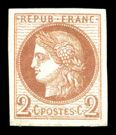 (*) N°15, 2c Rouge-brun, Belles Marges,TB (certificat)  Qualité: (*)  Cote: 550 Euros - Aigle Impérial