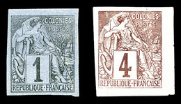 * N°46/48, Alphée Dubois, 1c Et 4c Non Dentelé. TB. R. (signés Scheller)  Qualité: * - Eagle And Crown