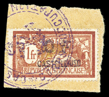 O N°42, 1f Lie De Vin Et Olive Sur Son Support. SUP. R.R. (certificat)  Qualité: O  Cote: 1200 Euros - Unused Stamps