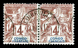 O N°14a, 4c, Legende 'CONGO FRANCAIS' En Double En Paire (def). B   Qualité: O  Cote: 400 Euros - Nuovi