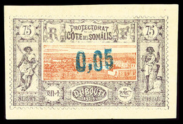 * N°23c, 0.05 Sur 75c: DOUBLE SURCHARGE, Légère Froissure De Gomme, SUP (certificat)  Qualité: *  Cote: 1100 Euros - Unused Stamps