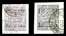 O N°1/2, 5c Violet Et 50c Noir, Les 2 Valeurs TB (signé Brun)  Qualité: O  Cote: 235 Euros - Usados