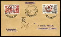 O N°230CC/DD, 'FRANCE TOUJOURS' : Les 2 Valeurs Sur Lettre Locale De Pondichery Le 27 Oct 1941. SUP (certificat)  Qualit - Neufs