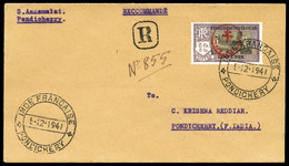 O N°230S, 'FRANCE TOUJOURS' : 6 Fa 6 Ca Sur Lettre Locale De Pondichery Le 5 Dec 1941. SUP (certificat)  Qualité: O - Neufs