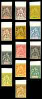 (*) N°32/43, ( Maury), Série De 1892, Tirage Sur Bristol Avec Dentelure Figurée, Les 13 Valeurs Bdf, SUP (certificat)  Q - Ungebraucht