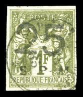 O N°2, 25 Sur 1f Olive, Très Jolie Pièce. SUPERBE. R.R. (signé Brun/Calves/certificat)  Qualité: O  Cote: 3500 Euros - Used Stamps