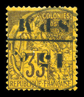 O N°13a, 15c Sur 35 De 1881, Surcharge Renversée. SUP (certificat)  Qualité: O  Cote: 1000 Euros - Used Stamps