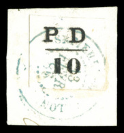 O N°16A, 10c Noir Sur Son Support. SUPERBE. R.R (signé/certificat)  Qualité: O  Cote: 1800 Euros - Used Stamps