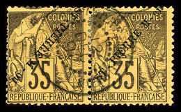 O N°27A, 35c Violet-noir Sur Orange SURCHARGE RENVERSEE Tenant à Normal, RARE Et SUP (signé Brun/certificat)  Qualité: O - Used Stamps