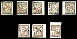 * N°51/58, Série Taxe Surchargés (N°51 (*)), Les 8 Valeurs SUP. R. (certificat)  Qualité: *  Cote: 1455 Euros - Used Stamps