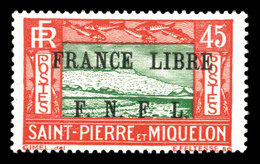 * N°238, 45c Rouge Et Vert Surchargé, Quasi **. TTB (signé Brun)  Qualité: *  Cote: 280 Euros - Used Stamps