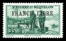 * N°254, 35c Vert Surchargé. SUP. R.R. (signé Brun/Calves/certificat)  Qualité: *  Cote: 1200 Euros - Used Stamps