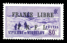 * N°261, 80c Violet Surchargé. SUP. R. (certificat)  Qualité: *  Cote: 700 Euros - Used Stamps