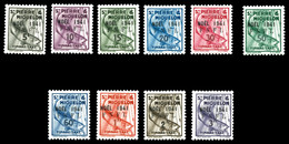 * N°42/51, Série Surchargée 'NOEL 1941 FNFL', SUP (certificat)  Qualité: *  Cote: 700 Euros - Used Stamps