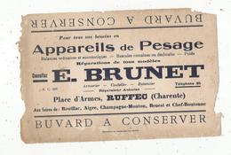 Buvard ,appareils De Pesage ,E. Brunet , RUFFEC ,  Charente , Frais Fr 1.65 E - Other & Unclassified