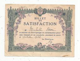 BILLET DE SATISFACTION ,  1952 - Non Classés