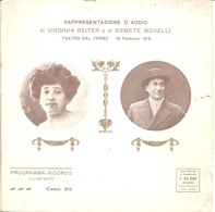 Rappresentazione D'addio Di Virginia Reiter Ed Ermete Novelli, Teatro Dal Verme Milano 15 Febbraio 1915. - Sonstige