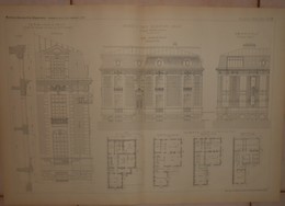 Plan D'une Maison à Paris, Boulevard Arago. M.Georges Brière, Architecte. 1884. - Architecture