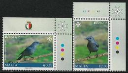 MALTA  -EUROPA 2019- NATIONAL BIRDS.-"AVES- BIRDS -VÖGEL- OISEAUX"- SERIE De 2 V. -  CH - 2019