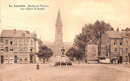 La Louvière - Boulevard Mairaux Vers L'Eglise St-Joseph (café, Animée, Edition Belge 1928, Peu Vue) - La Louviere