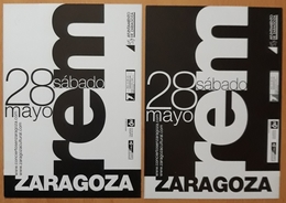 REM - TARJETA PROMOCIONAL CONCIERTO EN ZARAGOZA - ESPAÑA. - Affiches & Posters