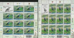 MALTA  -EUROPA 2019- NATIONAL BIRDS.-"AVES- BIRDS -VÖGEL- OISEAUX"- 2 HOJAS BLOQUE De 11 SERIES + VIÑETA - 2019