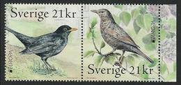 SUECIA /SWEDEN / SCHWEDEN/ SUÈDE-EUROPA 2019- NATIONAL BIRDS.-"AVES- BIRDS -VÖGEL-OISEAUX"-2 SELLOS De La HOJITA BLOQUE - 2019