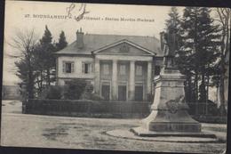 CPA Creuse Bourganeuf Le Tribunal Statue M Nadaud FM 1917 Pour Hôpital Militaire + Cachet Souscrivez à L'emprunt - Bourganeuf