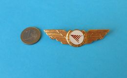 CROATIA AIRLINES (gold Plated) - Nice Large Official Pilot Wings Badge * Pilote Kroatien Croatie Croazia Croacia - Personeelsbadges