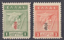 GRECIA - HELLAS - 1917 - Lotto Di 2 Valori Nuovi MNH: Yvert 271 E 274. - Nuevos