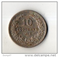 BULGARIE . 10 STOTINKI 1913 - Réf. N°59B - - Bulgarie
