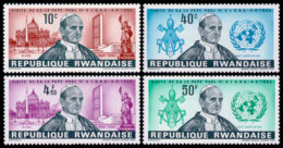 Rwanda, 1966, Pope At United Nations, Catholicism, Religion, MNH, Michel 153-156A - Sonstige & Ohne Zuordnung