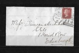 1874 QV 1Penny Red Platte 107 On Dundee, Scotland Cover To Edingburgh - Brieven En Documenten