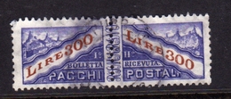 SAN MARINO 1965 - 1971 PACCHI POSTALI PENNE PARCEL POST PENS WATERMARK LIRE 300 USATO USED OBLITERE' - Parcel Post Stamps