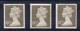 Great Britain - 1981 -11½p Machin (Centre Band, Band Right, Band Left) - MNH - Unused Stamps