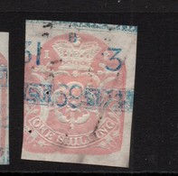 GB Fiscals / Revenues; Scarce General Purpose Imperf.;  0ne Shilling Rose With Pinholes - Fiscaux