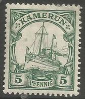 German Cameroun - 1919 Kaiser's Yacht 5pf Mint Hinged *    Sc 21 - Kamerun