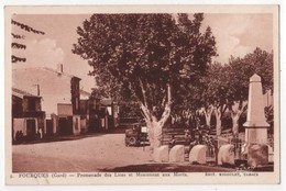 CPA 30 FOURQUES Promenade Des Lices Monument Aux Morts - Sonstige & Ohne Zuordnung